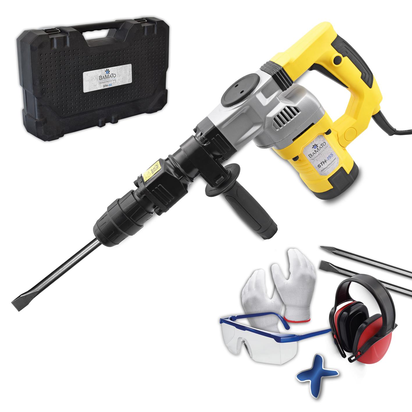 BAMATO Stemmhammer / Abbruchhammer STH-155 mit 7-tlg. Zubehörset